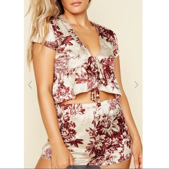 Dippin' Daisy's Other - Dippin’ Daisy’s Floral Satin Lounge Pajama Set